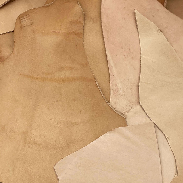 5lbs Veg Tan Leather Scrap - Imperfect Pieces