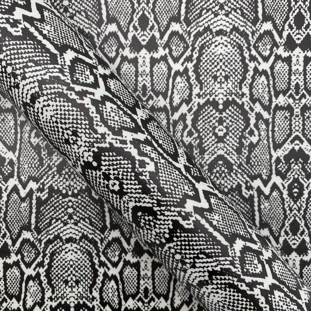 Snake Print Black & Grey - Marine Vinyl Faux Leather