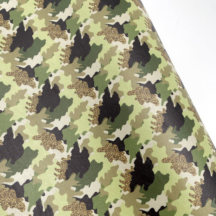 Glam Camo Marine Vinyl Faux Leather