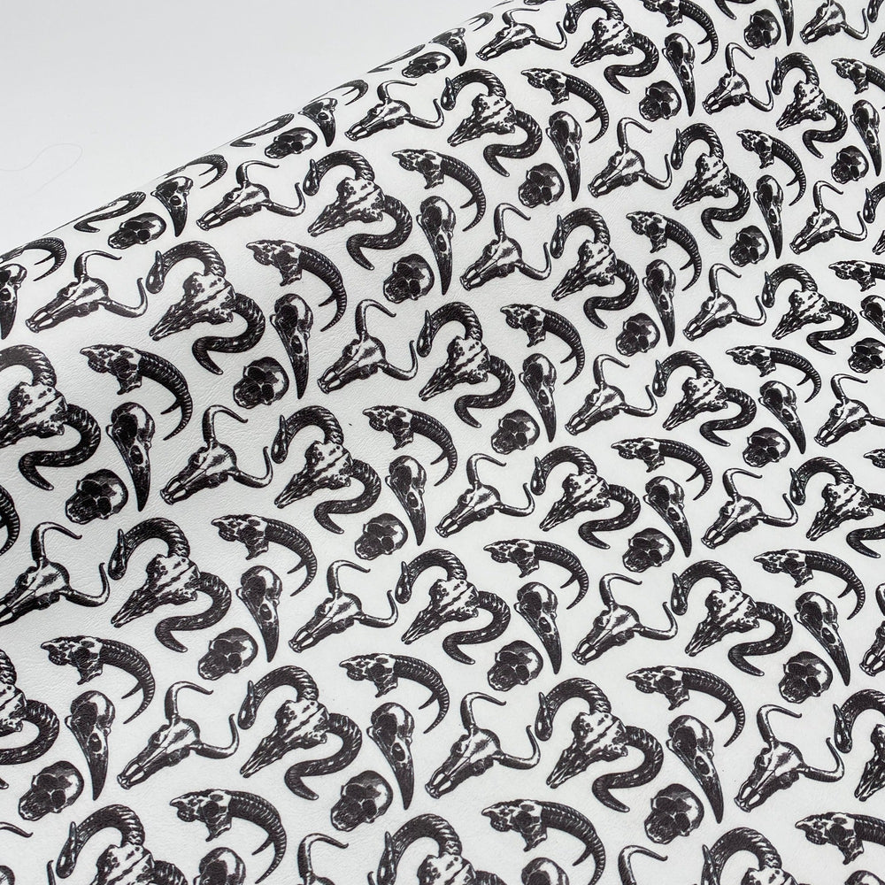 Skull Printed Marine Vinyl Faux Leather