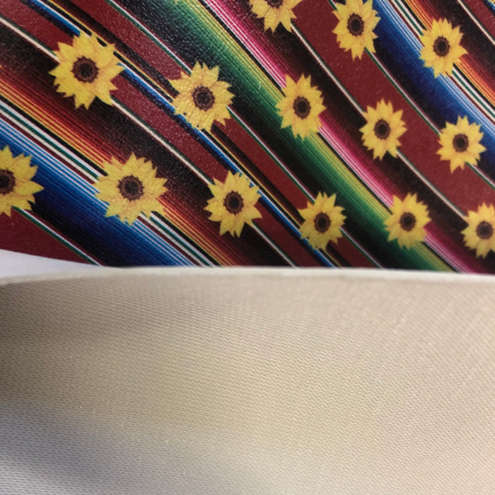 Serape Sunflower Printed Marine Vinyl Faux Leather
