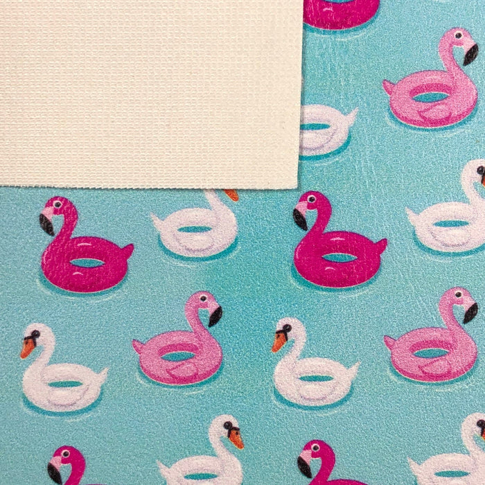 Flamingo Floatie Printed Marine Vinyl Faux Leather