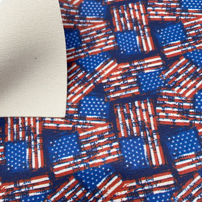 American Flag Pattern Printed Marine Vinyl Faux Leather