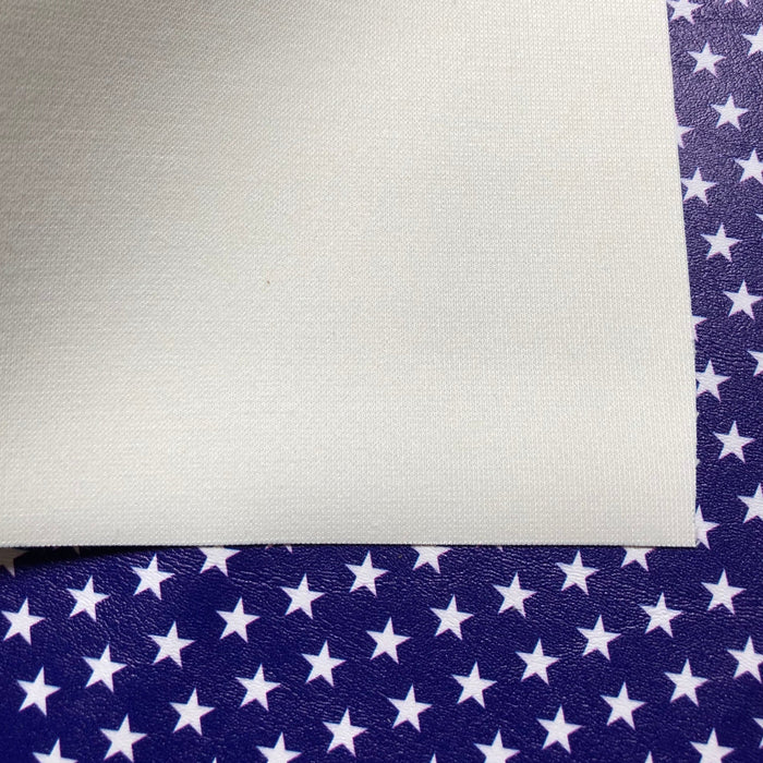 Navy with Stars Printed Marine Vinyl Faux Leather