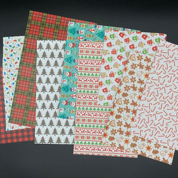 Holiday Printed Faux Leather Scrap Pack