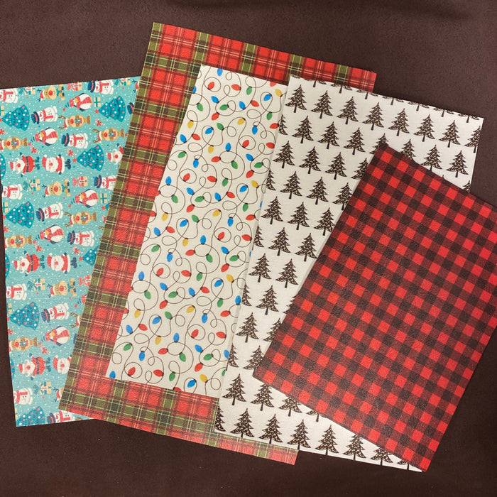 Holiday Printed Faux Leather Scrap Pack