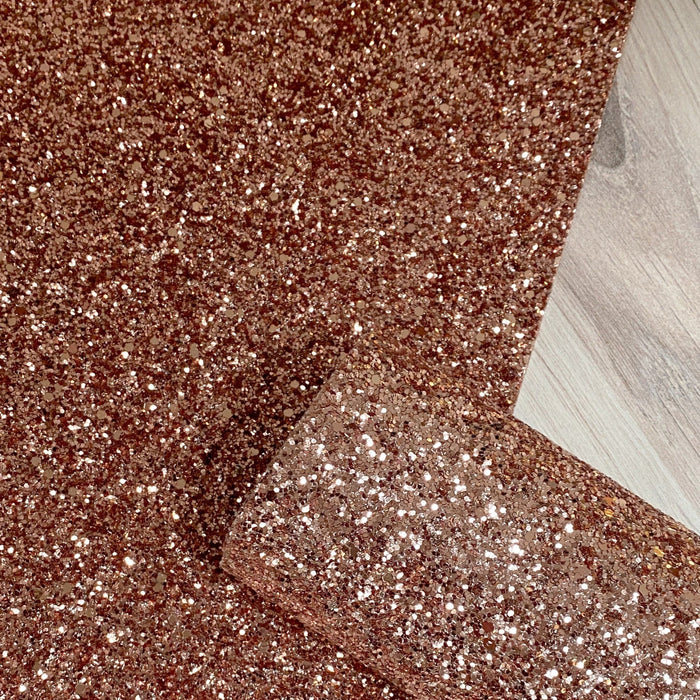 Rose Gold Chunky Glitter Faux Canvas Crafting Sheets