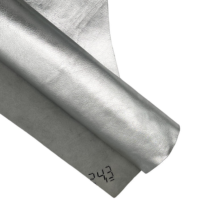 Metallic Silver Cowhide Side 2.5oz-3oz