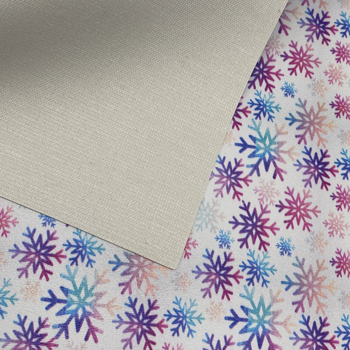 Snowflake printed marine vinyl faux leather