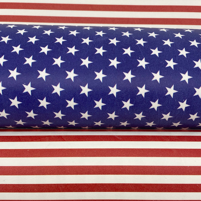 Stars & Stripes Pattern - Printed Leather