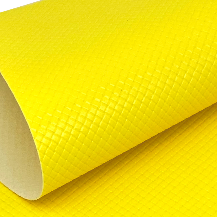 Embossed Faux Leather Sheet Sunshine Yellow