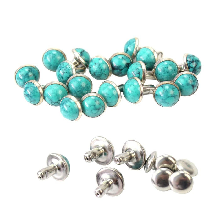 Turquoise Synthetic Gem Stone Rivets