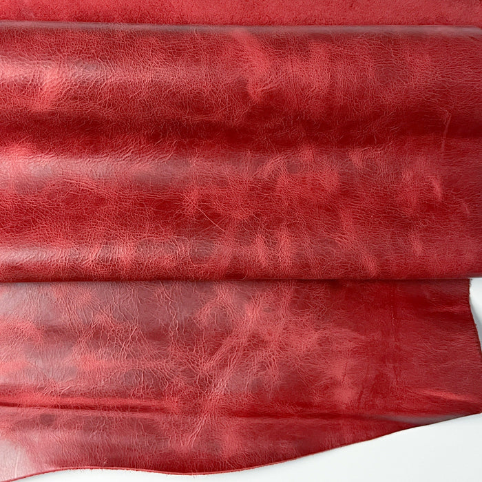 Red Cowhide Leather