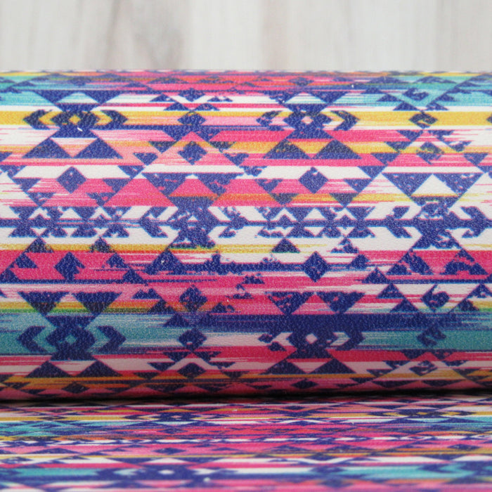 Watercolor Aztec - Printed Leather