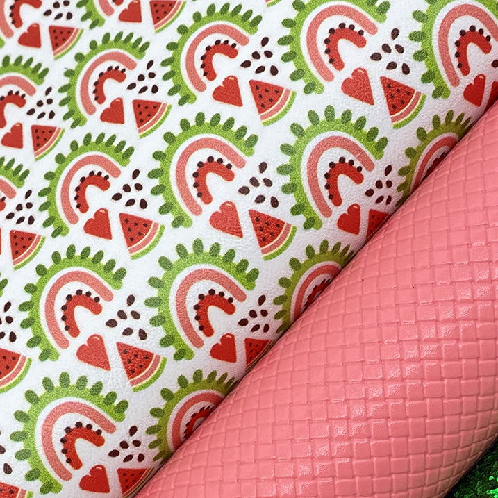 Partial Watermelon Rainbows Printed Marine Vinyl