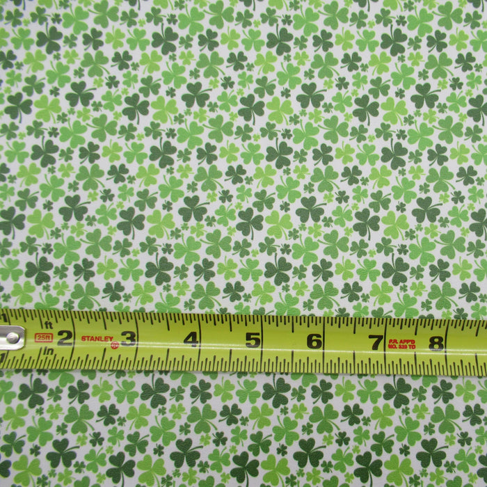 Field of Clovers Printed Marine Vinyl Faux Leather
