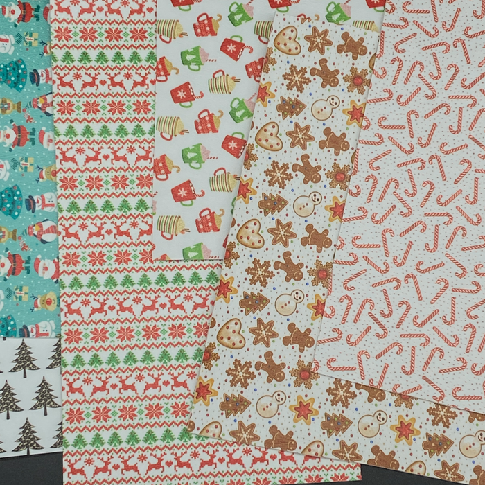 Holiday Printed Faux Leather Scrap Pack