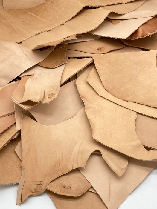5lbs Veg Tan Leather Scrap - Imperfect Pieces