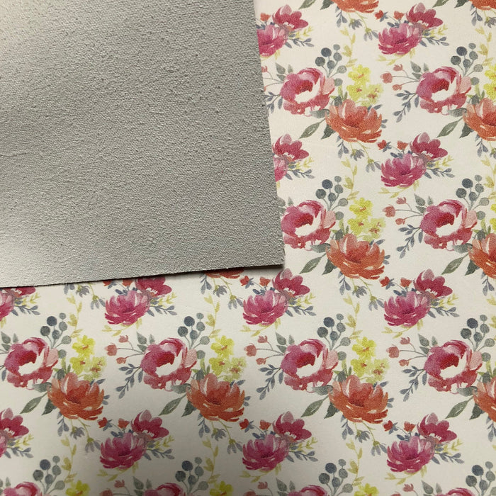 Watercolor Floral Printed Leather