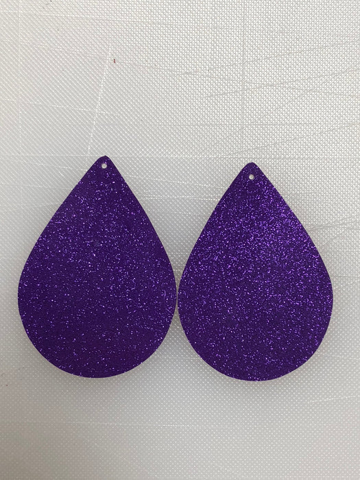 Teardrop DIY Earring Blanks - Glitter Faux Leather