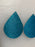 Aqua Glitter Vinyl Faux Leather Teardrop - DIY earring Blanks