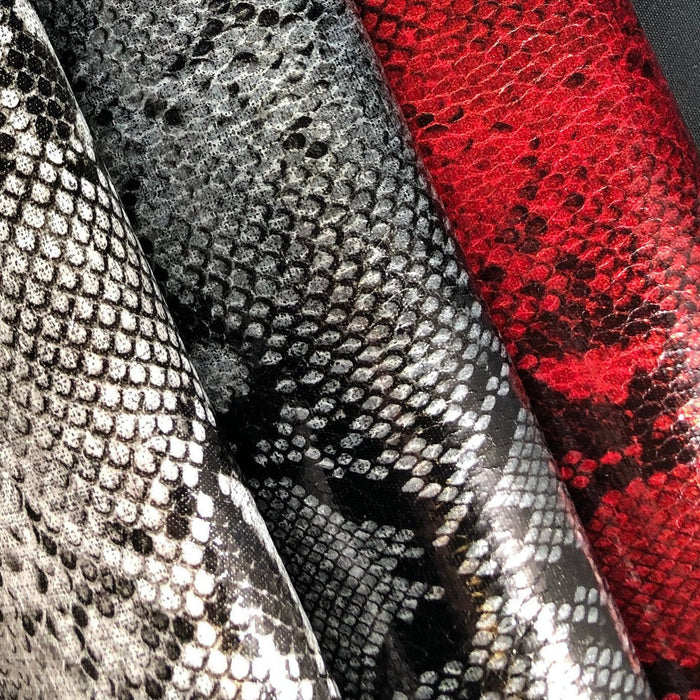 Metallic Python Printed Faux Leather