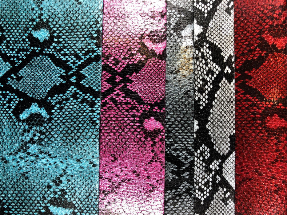 Metallic Python Printed Faux Leather