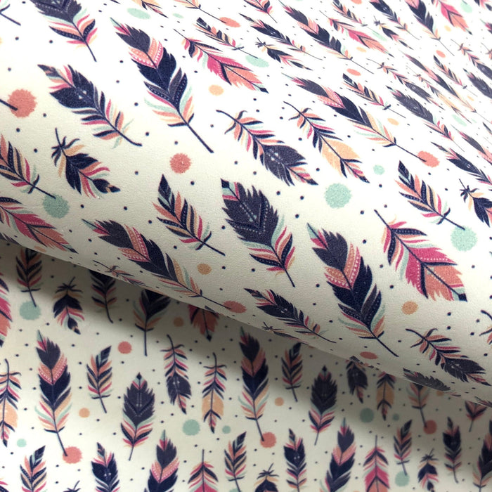 Spring Feather Printed Leather