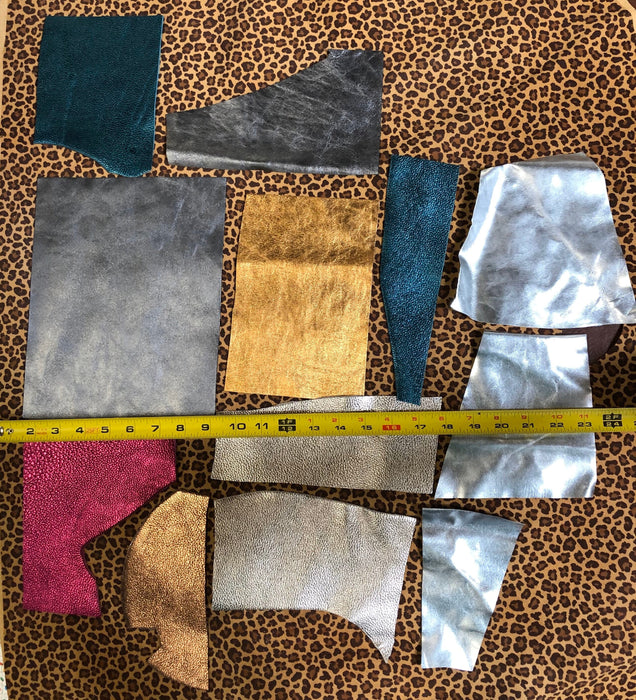 Metallic Leather Scrap - 8oz bag