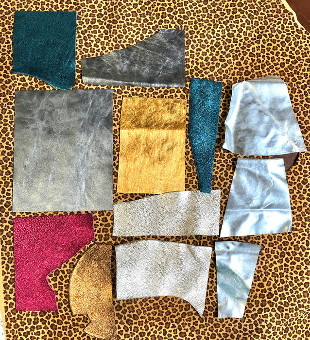 Metallic Leather Scrap - 8oz bag