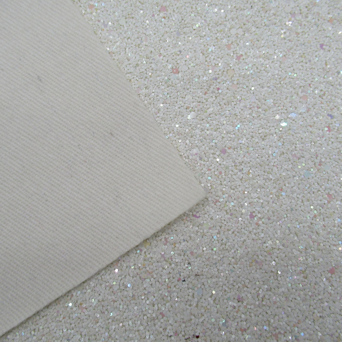 Ocean Wave White Glitter Faux Leather Sheet