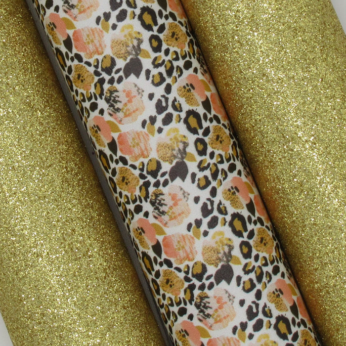 Gold Extra Fine Glitter Faux Leather Sheet