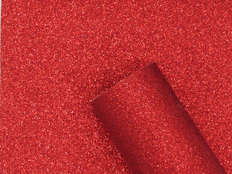 Red Extra Fine Glitter Faux Leather Sheet