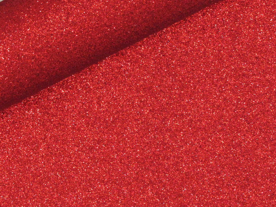 Red Extra Fine Glitter Faux Leather Sheet
