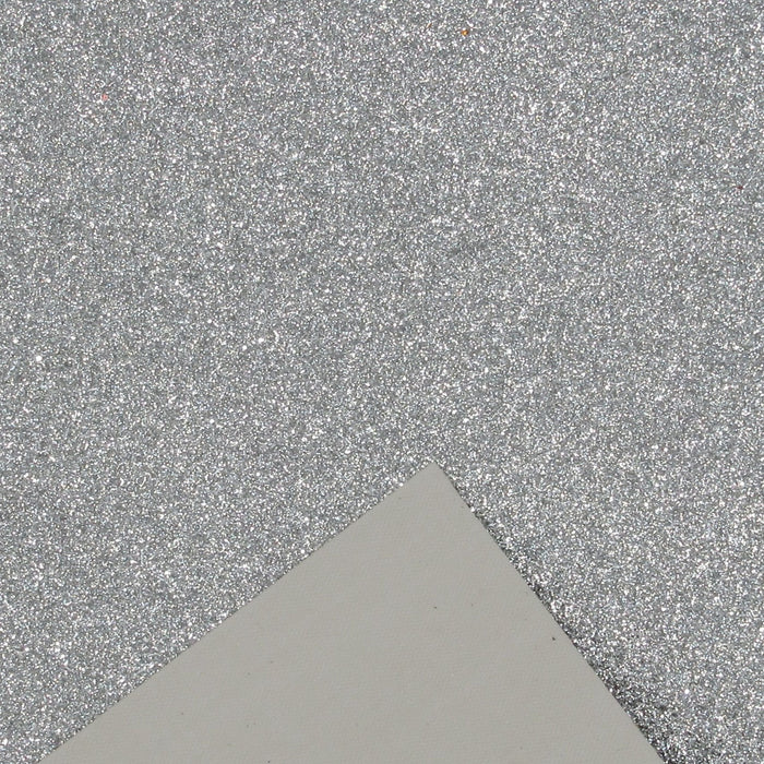 Silver Extra Fine Glitter Faux Leather Sheet