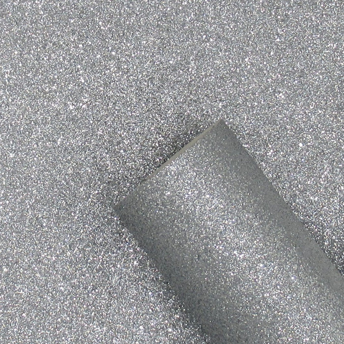 Silver Extra Fine Glitter Faux Leather Sheet