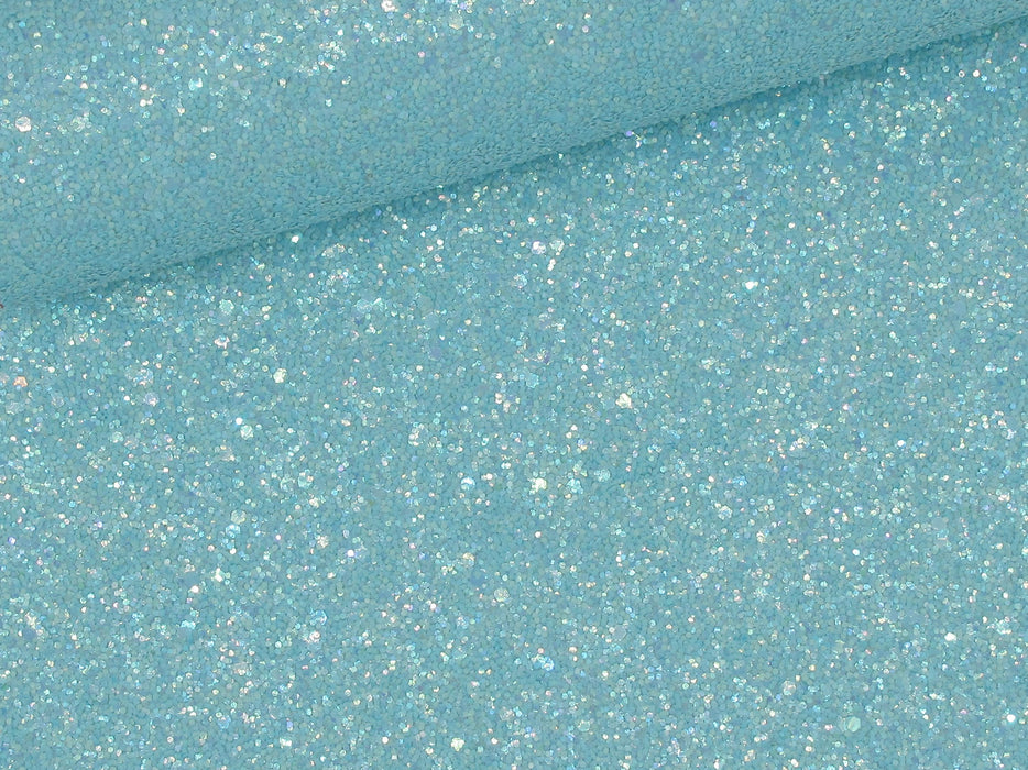 Seafoam Blue Chunky Glitter Faux Leather Sheet