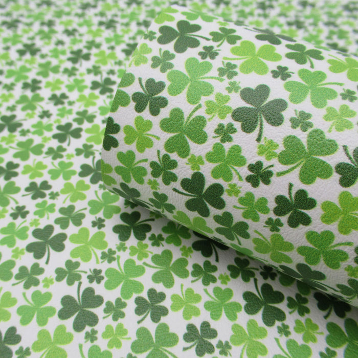 Field of Clovers Printed Marine Vinyl Faux Leather