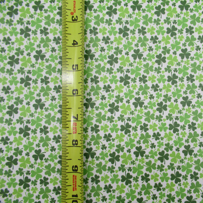 Field of Clovers Printed Marine Vinyl Faux Leather