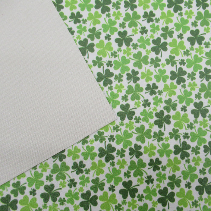 Field of Clovers Printed Marine Vinyl Faux Leather