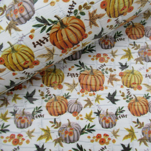 Pumpkin Patch Printed Embossed Cowhide