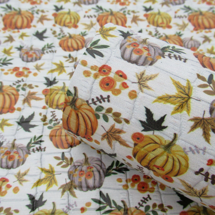 Pumpkin Patch Printed Embossed Cowhide