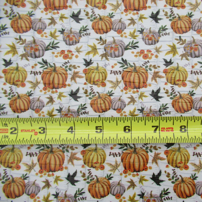 Pumpkin Patch Printed Embossed Cowhide