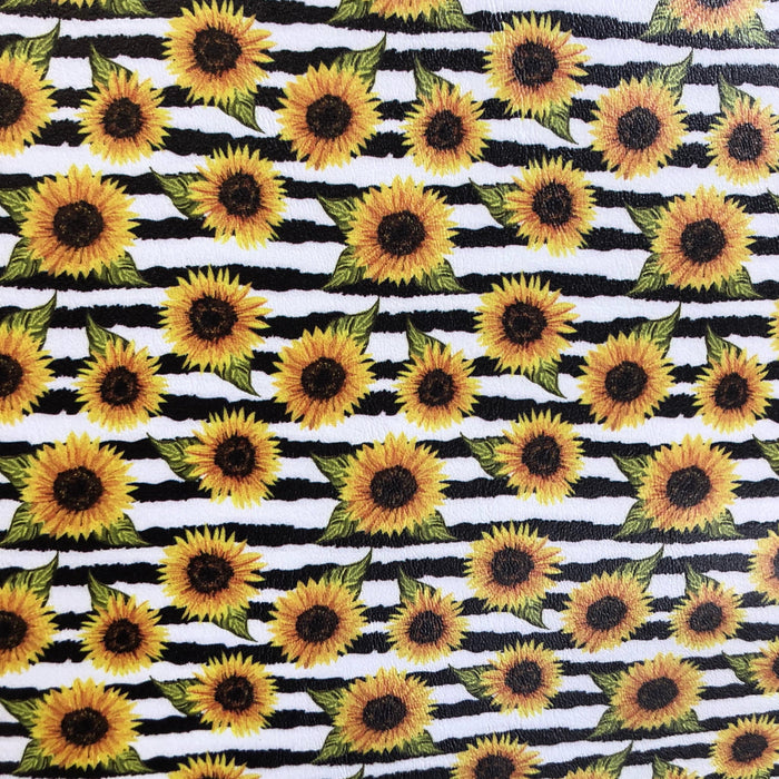 Sunflower Stripe Printed Marine Vinyl Faux Leather