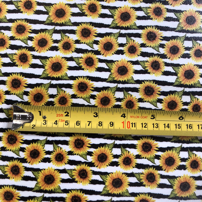 Sunflower Stripe Printed Marine Vinyl Faux Leather
