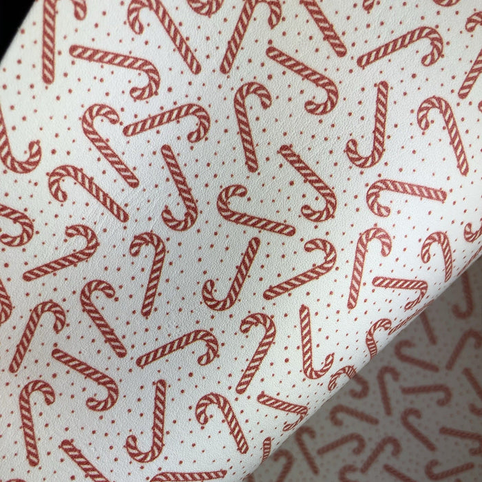 Candy Cane Printed Leather