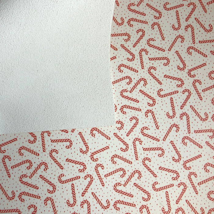 Candy Cane Polka Dot Printed Leather