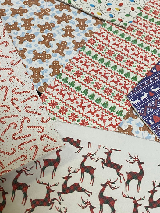 Printed Leather Holiday Scrap - 8oz package